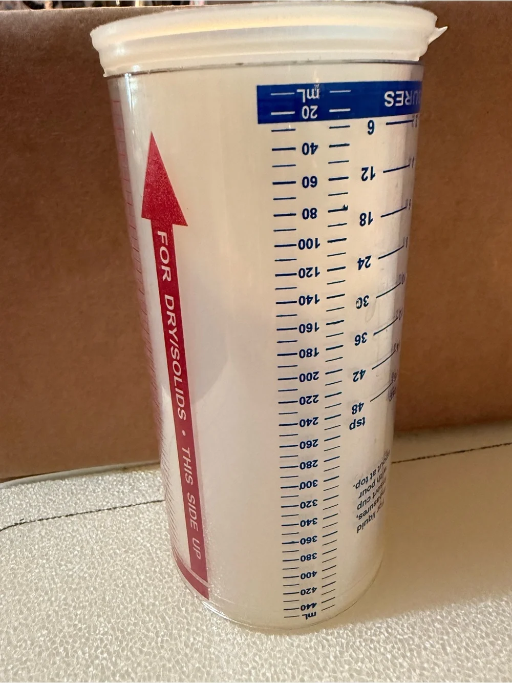 Vintage 1997 The Pampered Chef Clear Measuring Cup with Red Markings and Logo